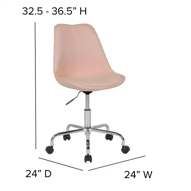 Sedia da ufficio girevole Merrick Lane con sedile girevole regolabile in altezza in elegante rivestimento