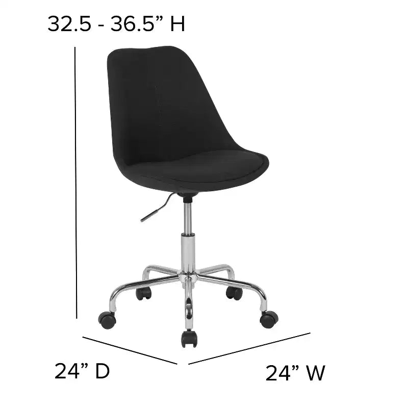 Sedia da ufficio girevole Merrick Lane con sedile girevole regolabile in altezza in elegante rivestimento