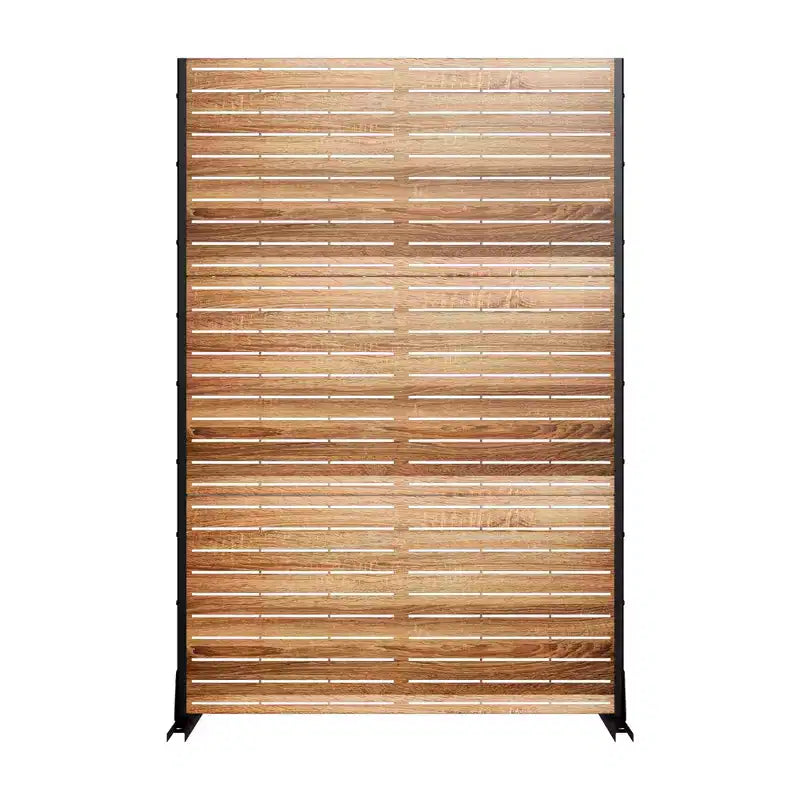 MAYEERTY 72 pollici Divisorio per ambienti con struttura zincata Schermo per la privacy con venature del legno Recinzione da giardino per patio Beige