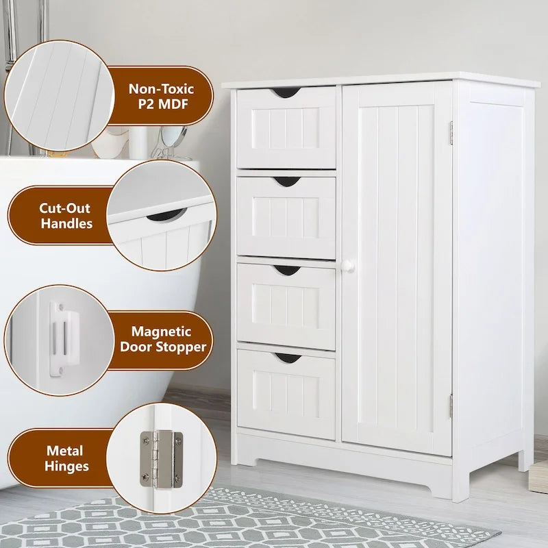 Mobile contenitore da bagno VEIKOUS con 4 cassetti