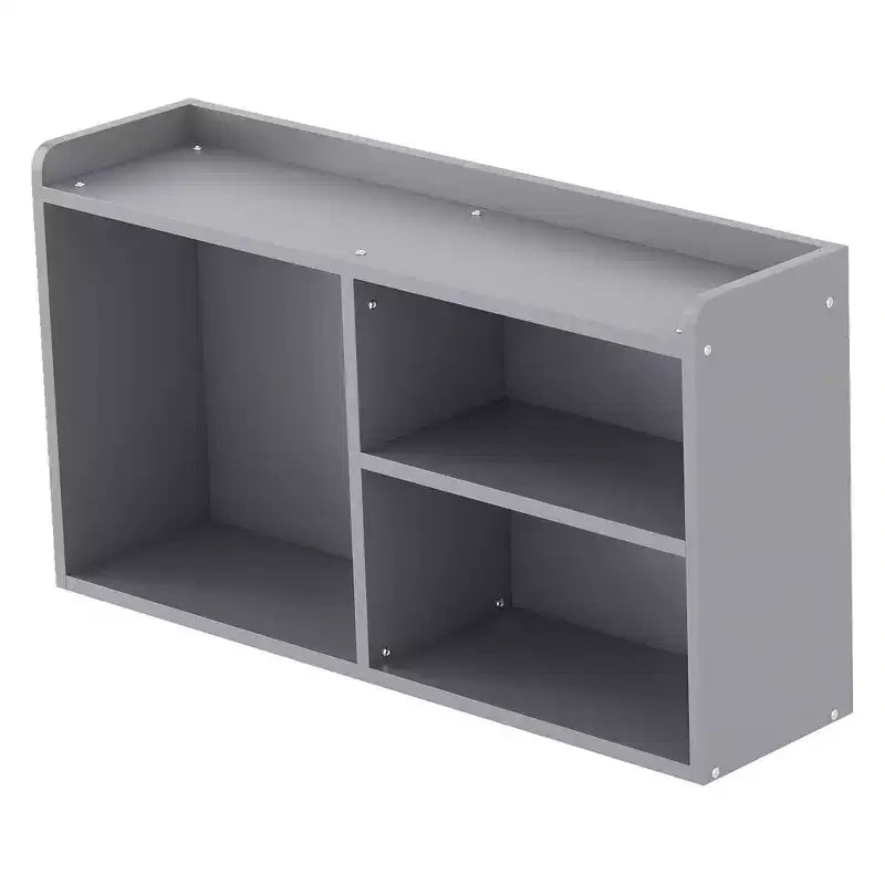 Whisen Letto a soppalco basso per bambini, una piazza e mezza, con scivolo, libreria mobile e sponde di sicurezza