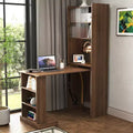 GDFStudio Sinclair Tavolo da studio pieghevole moderno in legno 36 con contenitore
