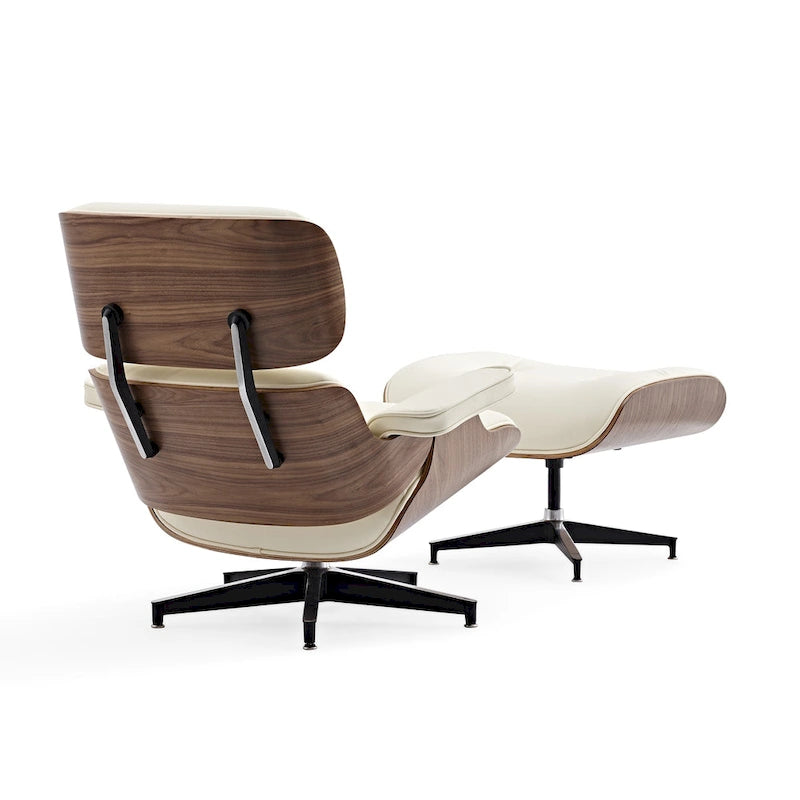 Poltrona reclinabile Mid-Century Modern in pelle