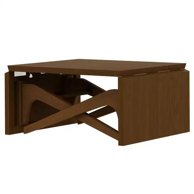 Tavolino da Caffè 2 in 1, Tavolo da Pranzo Estensibile, Tavolo Regolabile in Altezza per Casa e Ufficio, Salvaspazio - ModernLuxe