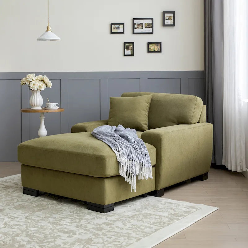Divano letto chaise longue oversize moderno metà secolo con cuscino