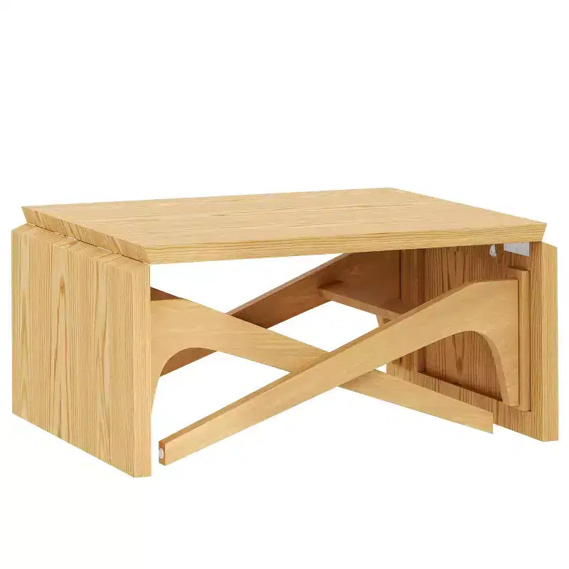 Tavolino da Caffè 2 in 1, Tavolo da Pranzo Estensibile, Tavolo Regolabile in Altezza per Casa e Ufficio, Salvaspazio - ModernLuxe