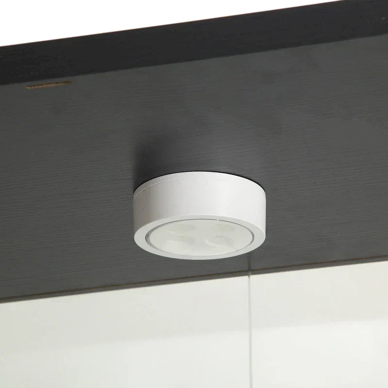 Vetrina in Vetro a Due Ante Illuminata con 4 Ripiani, Nero