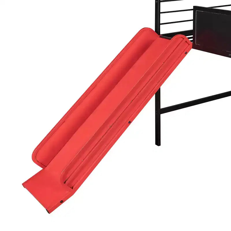 Letto a soppalco Twin Size a forma di casa con scivolo e lavagna scrivibile, robusta struttura in metallo con divertente area gioco - ModernLuxe