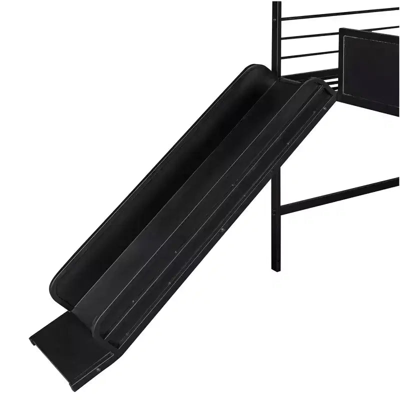 Letto a soppalco Twin Size a forma di casa con scivolo e lavagna scrivibile, robusta struttura in metallo con divertente area gioco - ModernLuxe