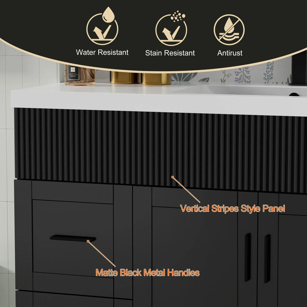 Mobile bagno 30/36/48 Wavy Line con lavabo e rubinetto