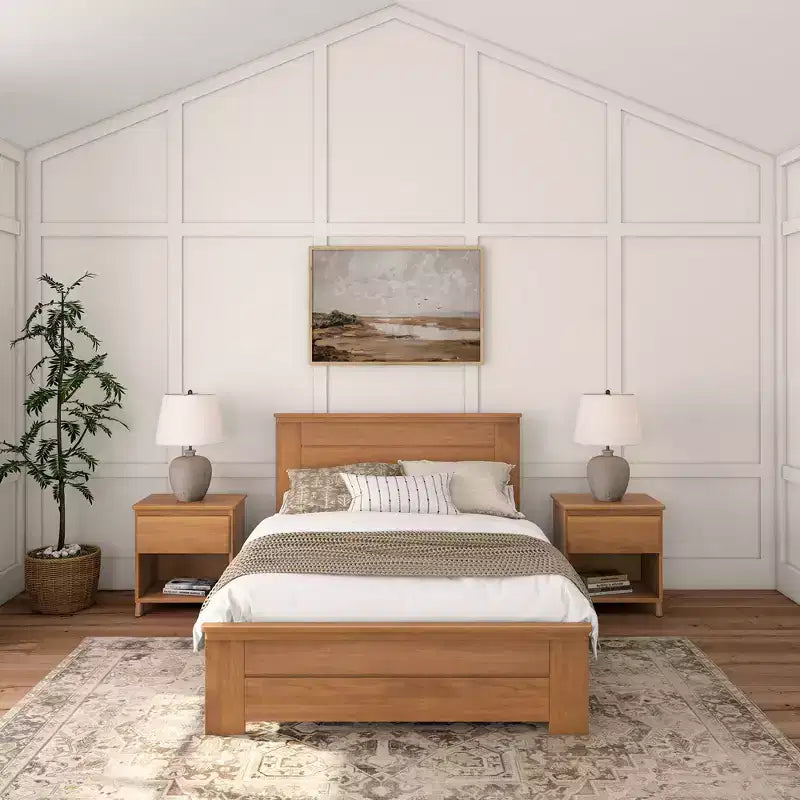 Telaio letto matrimoniale Plank+Beam Farmhouse con testiera, letto a piattaforma in legno massello