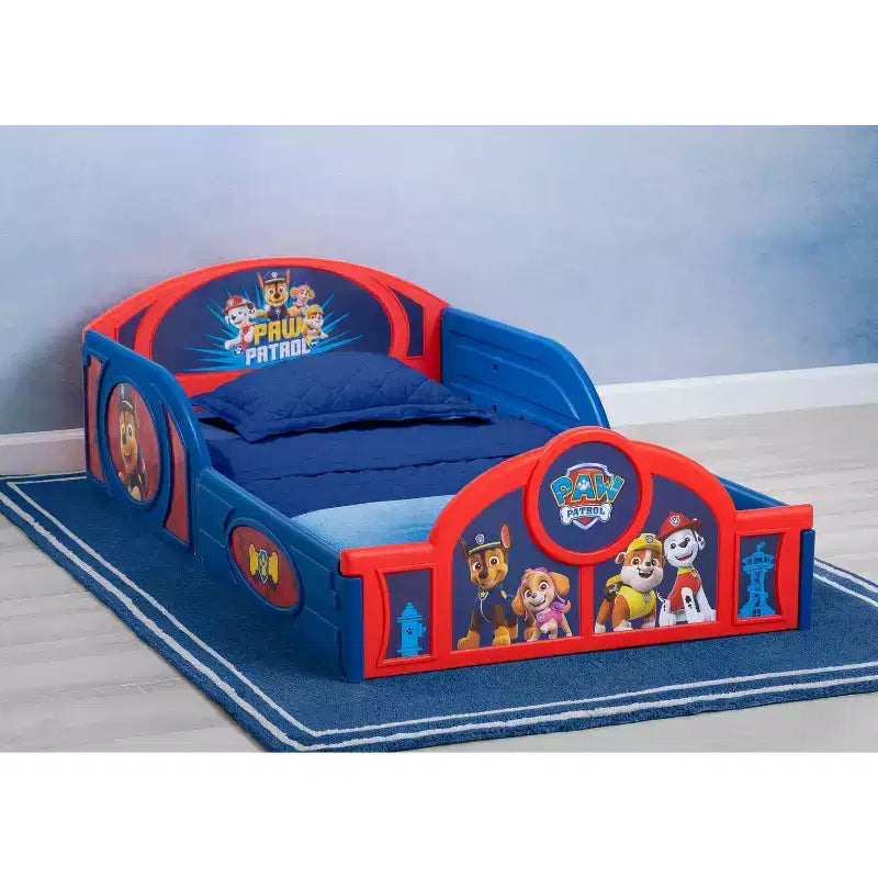 Lettino in plastica per bambini Delta Children Sleep and Play con sponde protettive incorporate - PAW Patrol