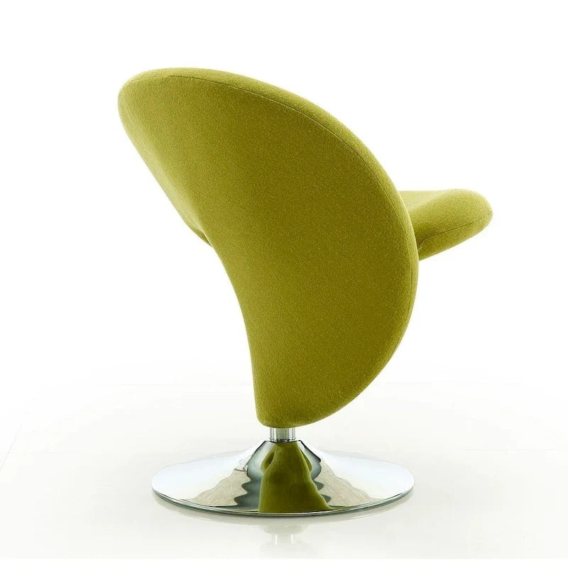 Poltrona girevole accent Curl Chrome di Manhattan Comfort in misto lana (Set di 2)
