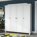 Palace Imports Armadio Kyle a 4 Ante in 100% Legno Massello con Ante in Legno Massello o a Specchio