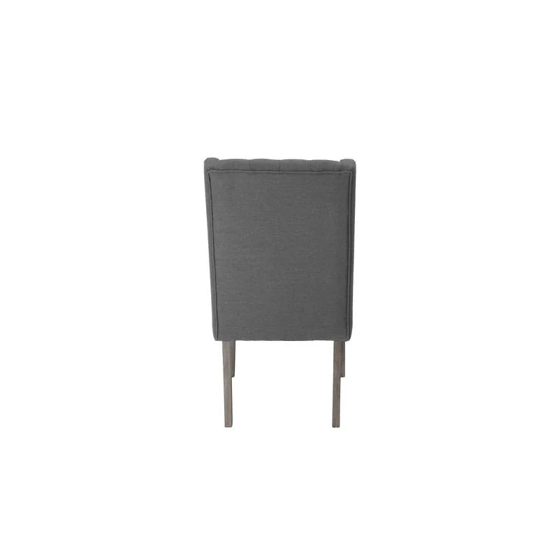 Set da pranzo allungabile Best Quality Furniture da 9 pezzi, in stile rustico grigio