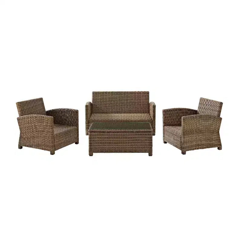 Set conversazione da esterno in vimini Bradenton 4 pezzi - Crosley