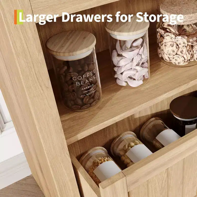 Libreria ad arco da 72 pollici con cassetto portaoggetti, mobile espositivo moderno a 6 ripiani in legno con ripiani aperti e cassetto inferiore, anta curva dell'armadio