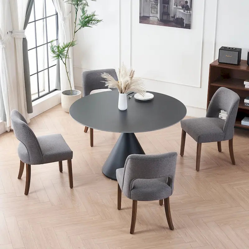 Set di 4 sedie da pranzo imbottite in tessuto