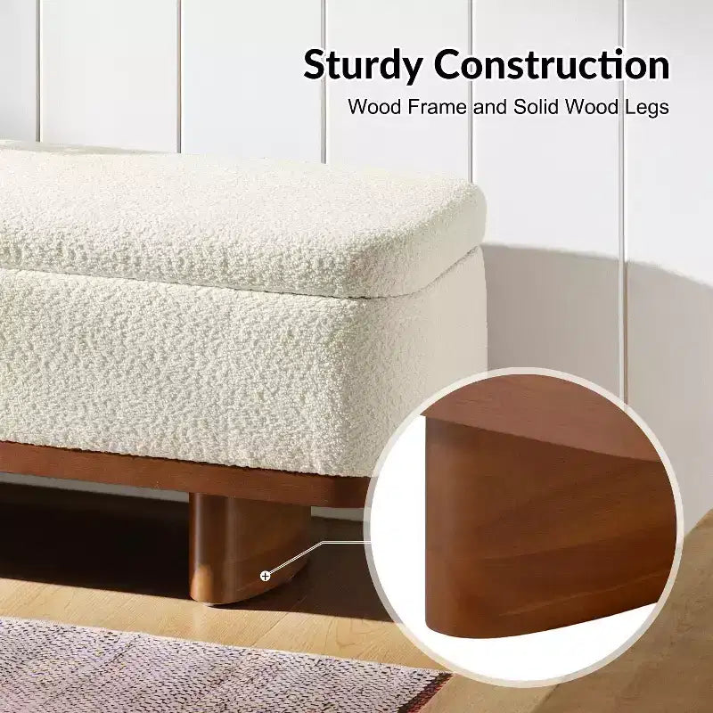 Panca con ripiano ribaltabile Clara Simple Assemble con struttura in legno massello|HULALA HOME