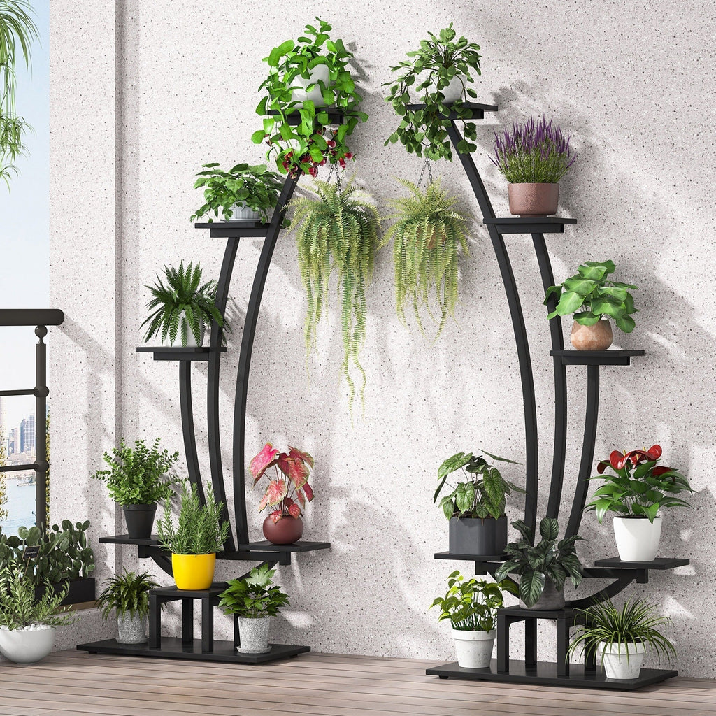 Fioriera Verticale per Piante da Interno a 6 Livelli per Giardino - Set da 2 Pezzi