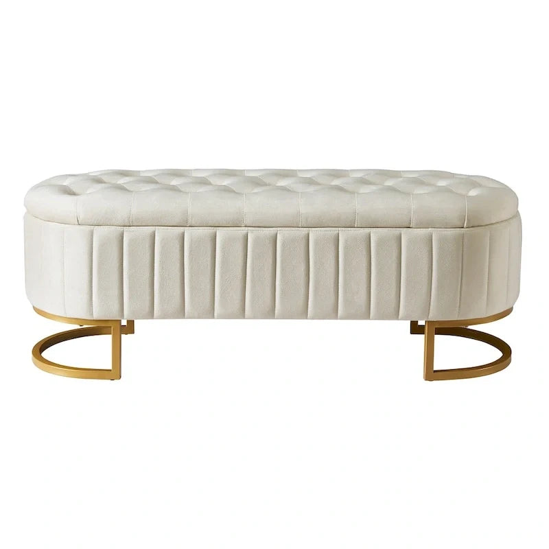 Comodino a 2 Pezzi Letto a Piattaforma Matrimoniale a LED con Pouf Contenitore