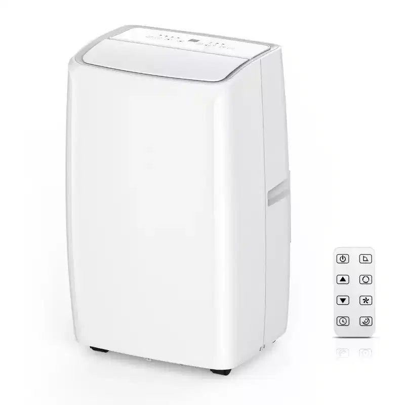 Condizionatore portatile da 10000 BTU, climatizzatore domestico con telecomando per ambienti fino a 42 mq, funzioni 3-in-1/timer 24 ore/ruote piroettanti