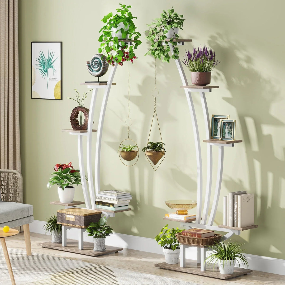 Fioriera Verticale per Piante da Interno a 6 Livelli per Giardino - Set da 2 Pezzi
