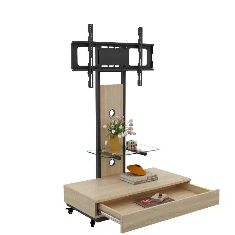Mobile porta TV per televisori da 32-75 pollici, carrello TV mobile regolabile in altezza con cassetto e ruote per soggiorno, camera da letto, uffici -ModernLuxe