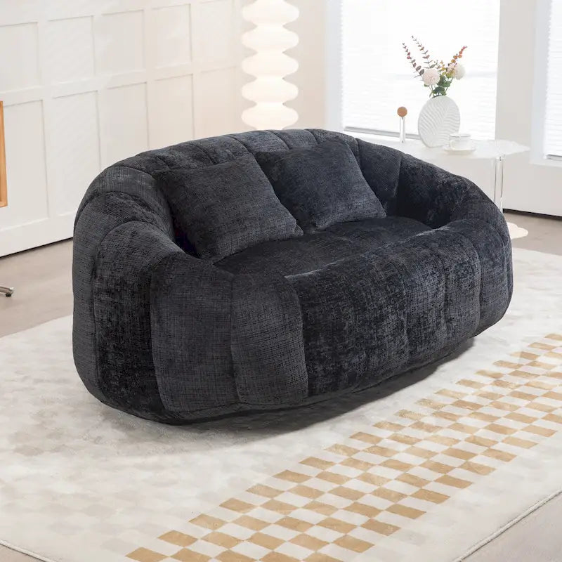 GDFStudio - Divano Pigro a 2 Posti Laurel Chenille con Schiuma ad Alta Densità e Comfort Extra Large