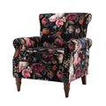 Poltrona Araceli Tradizionale in Legno Imbottita Floreale con Schienale Alto e Borchie | ART OF LIVING DESIGNS