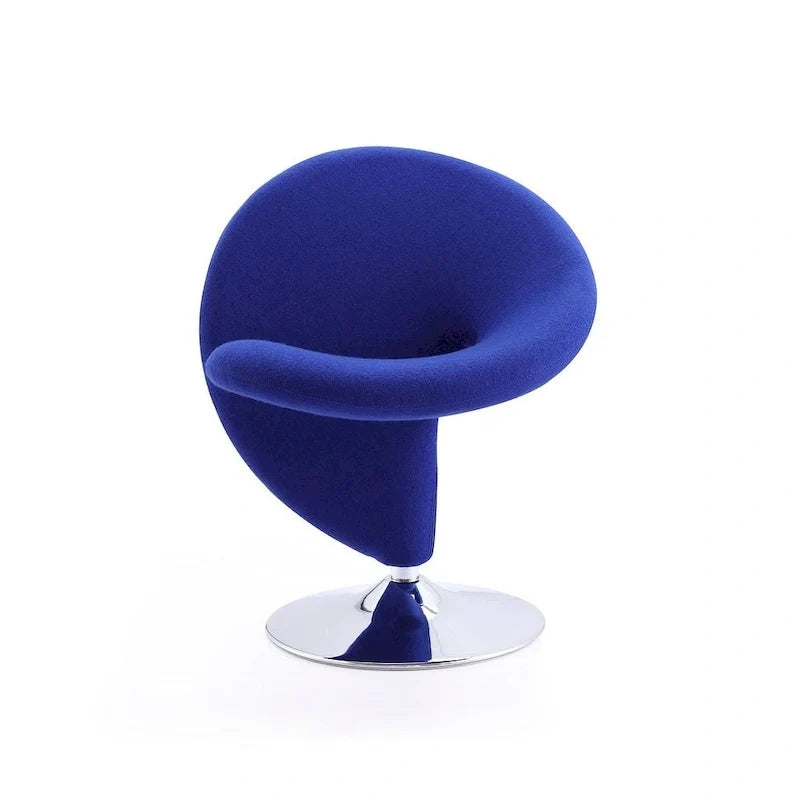 Poltrona girevole accent Curl Chrome di Manhattan Comfort in misto lana (Set di 2)