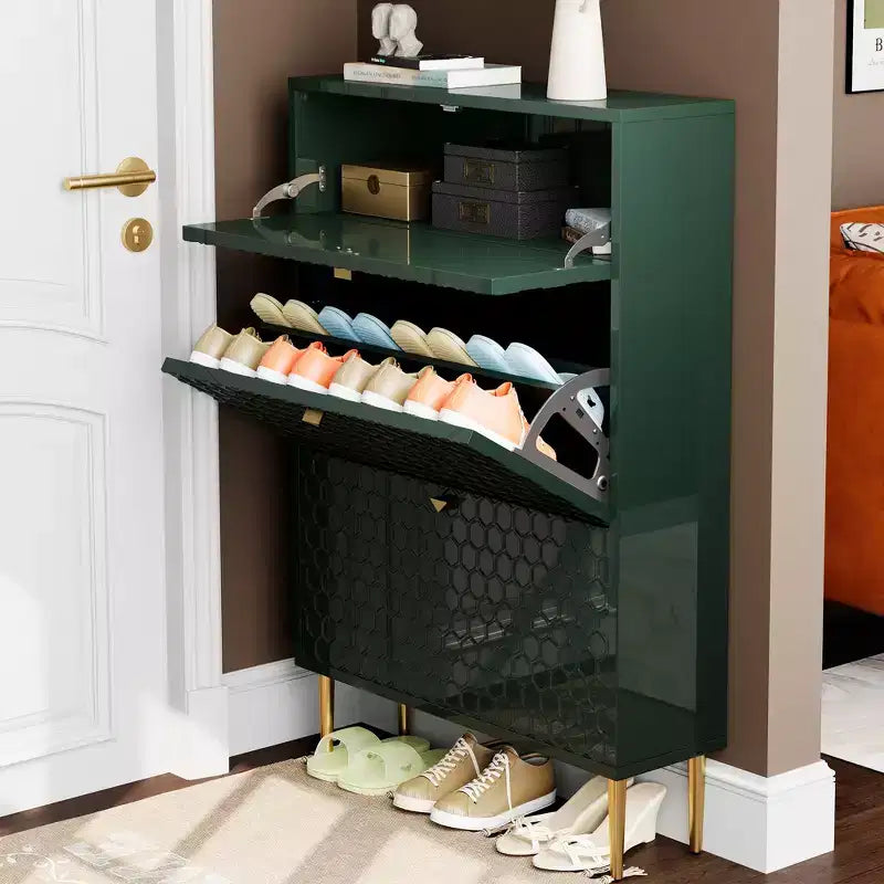 CLIHOME Scarpiera da Ingresso con 24 Paia, Organizzatore per Scarpe con Cassetti a Ribalta, Scaffale Armadio Porta Scarpe