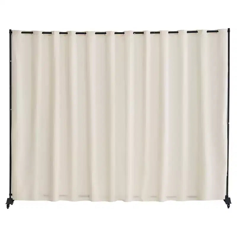 VEVOR Divisorio per Ambienti, Divisorio Portatile con Ruote e Supporto per Tenda, Paravento Autoportante per Ufficio, Beige