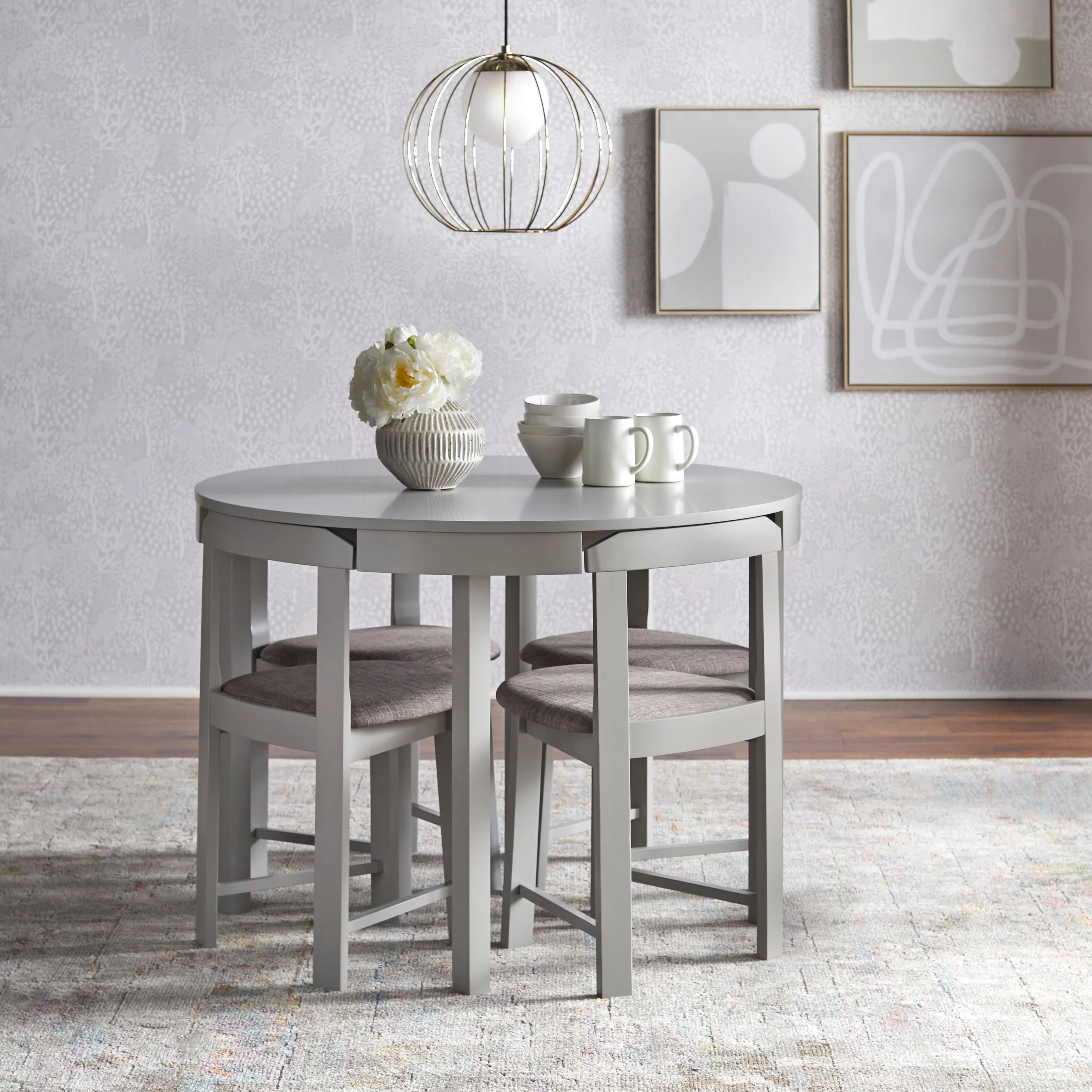 Set da pranzo rotondo compatto Harrisburg Tobey da 5 pezzi