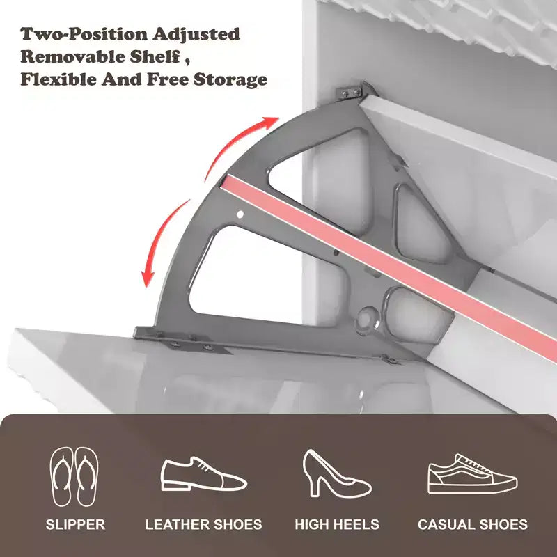 CLIHOME Scarpiera da Ingresso con 24 Paia, Organizzatore per Scarpe con Cassetti a Ribalta, Scaffale Armadio Porta Scarpe