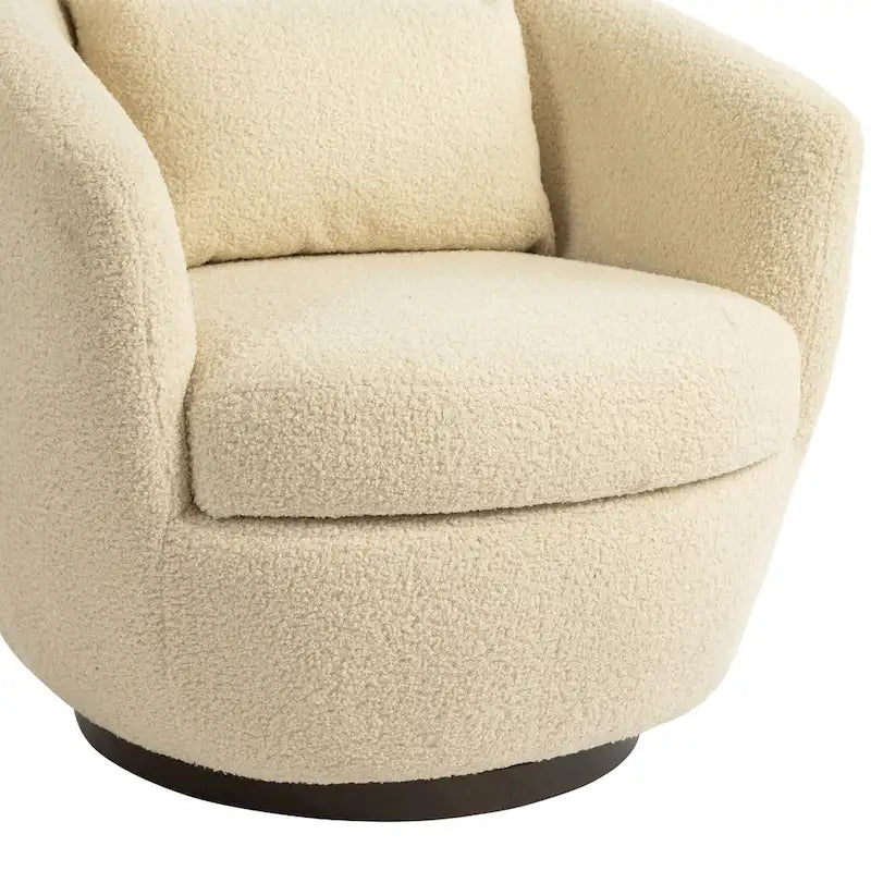 Poltrona Girevole Imbottita a Botte con Contenitore, Sedia Moderna da Salotto per Camera da Letto/Ufficio/Zone Lettura