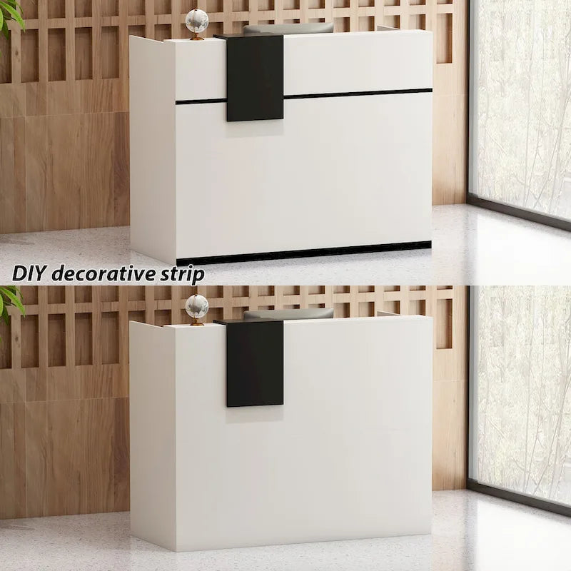 Kerrogee Rectangular Wood Reception Desk Working Desk Secretary desk