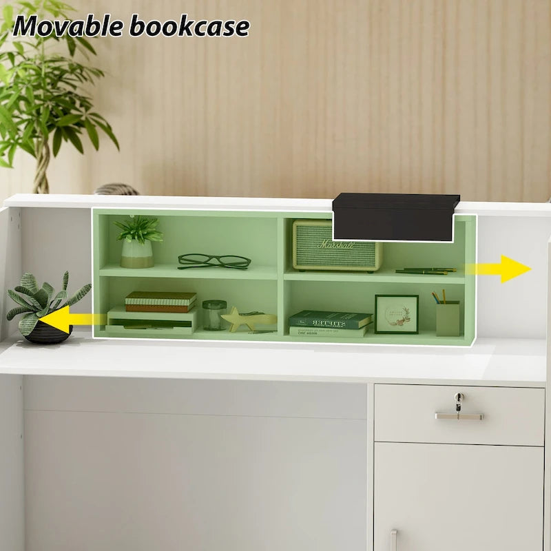 Kerrogee Rectangular Wood Reception Desk Working Desk Secretary desk