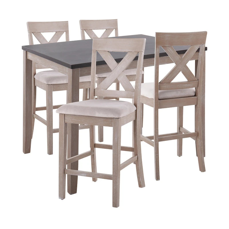 Set da pranzo a 5 pezzi Finlay in altezza bancone The Gray Barn