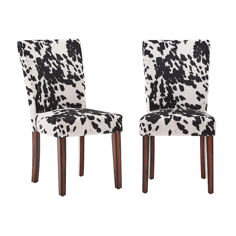 Sedie da pranzo Parsons in pelle di mucca Dinant (set da 2)
