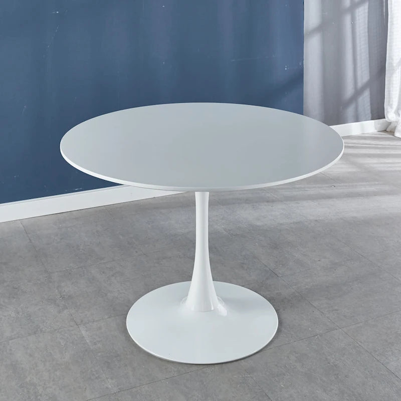 Tavolo Tulip bianco, tavolo da pranzo di metà secolo per 4-6 persone