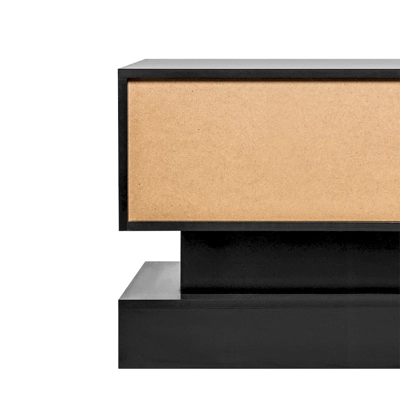 High Glossy Front Modern TV Stand With LED Lights - 15.75 x 51.18 x 19.68