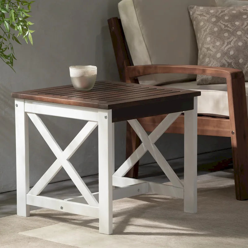 Christopher Knight Home Shammai Square Farmhouse Acacia End Table - 19.75D x 19.75W x 18.75H