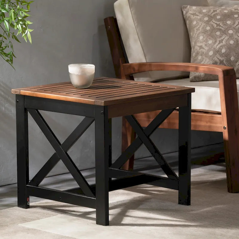 Christopher Knight Home Shammai Square Farmhouse Acacia End Table - 19.75D x 19.75W x 18.75H