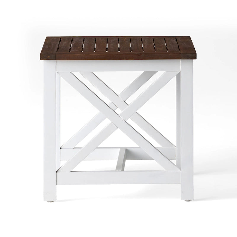 Christopher Knight Home Shammai Square Farmhouse Acacia End Table - 19.75D x 19.75W x 18.75H