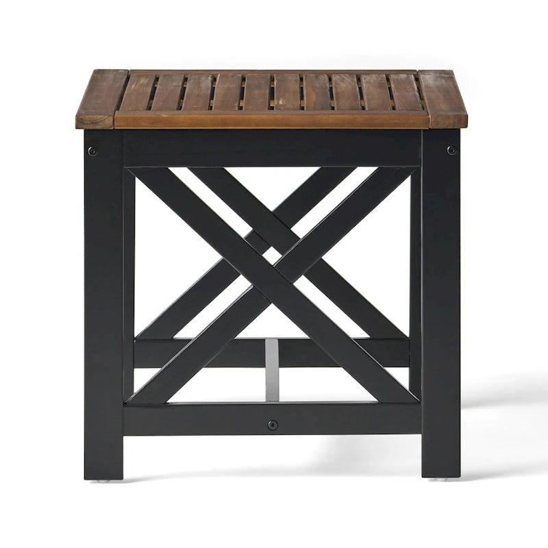 Christopher Knight Home Shammai Square Farmhouse Acacia End Table - 19.75D x 19.75W x 18.75H