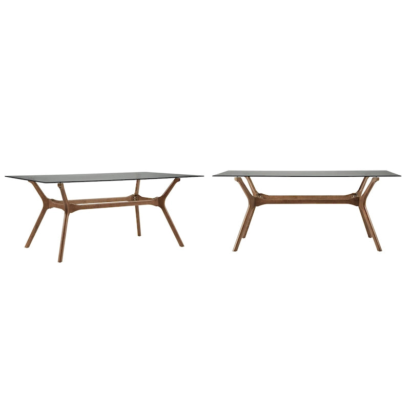 Tavolo da pranzo rettangolare Sylvestria con finitura in noce Mid-Century