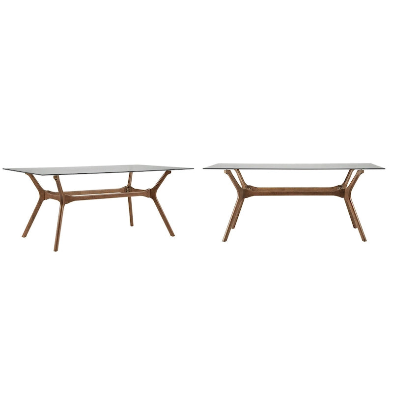 Tavolo da pranzo rettangolare Sylvestria con finitura in noce Mid-Century