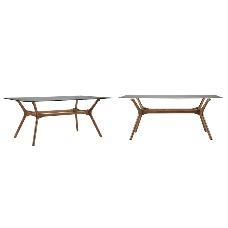 Tavolo da pranzo rettangolare Sylvestria con finitura in noce Mid-Century
