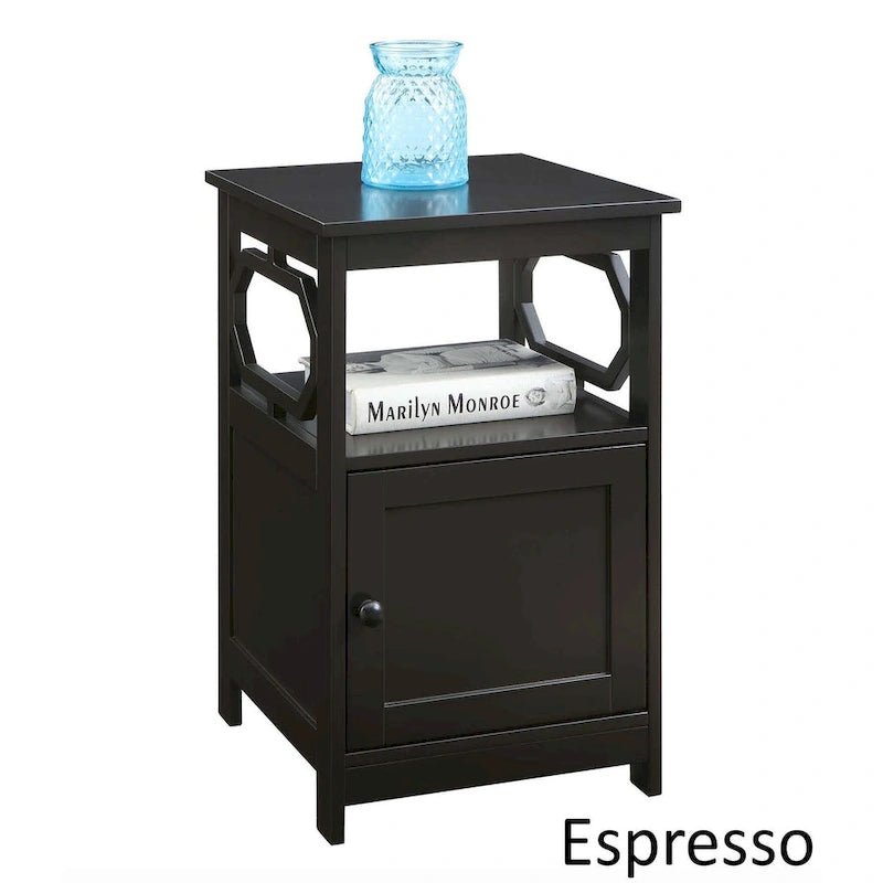 Tavolino finale Omega Convenience Concepts con mobiletto e mensola contenitori